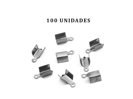 Apretacordon de Metal Color Niquel 4mm